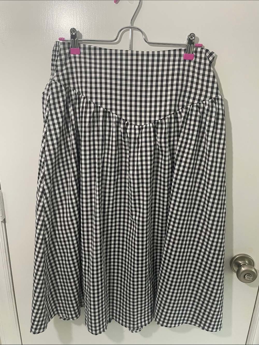 Cider Black and White Gingham Circle Skirt. Cottage Core, ballet core. Midiskirt